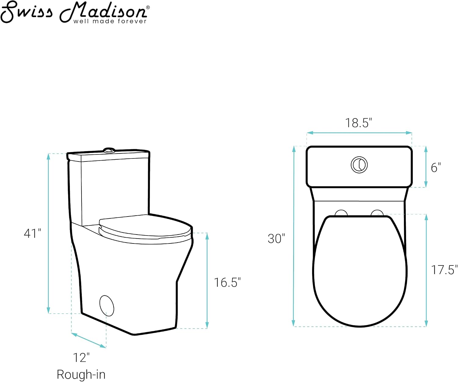 Swiss Madison SM-2T257 Sublime II Compact Two Piece Toilet