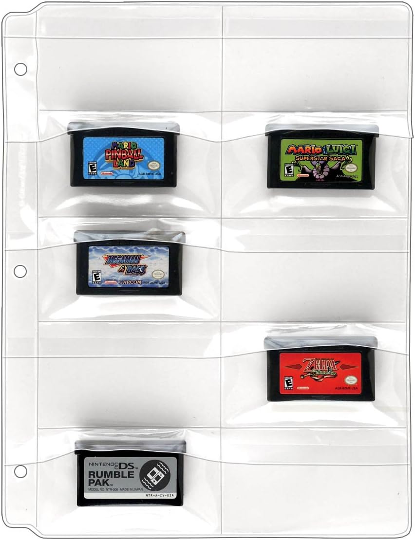StoreSMART® - Plastic Pages for Video Game Cartridges/Cards - with Flaps - for 3-Ring Binders - 50-Pack - VH308F-GAME-50
