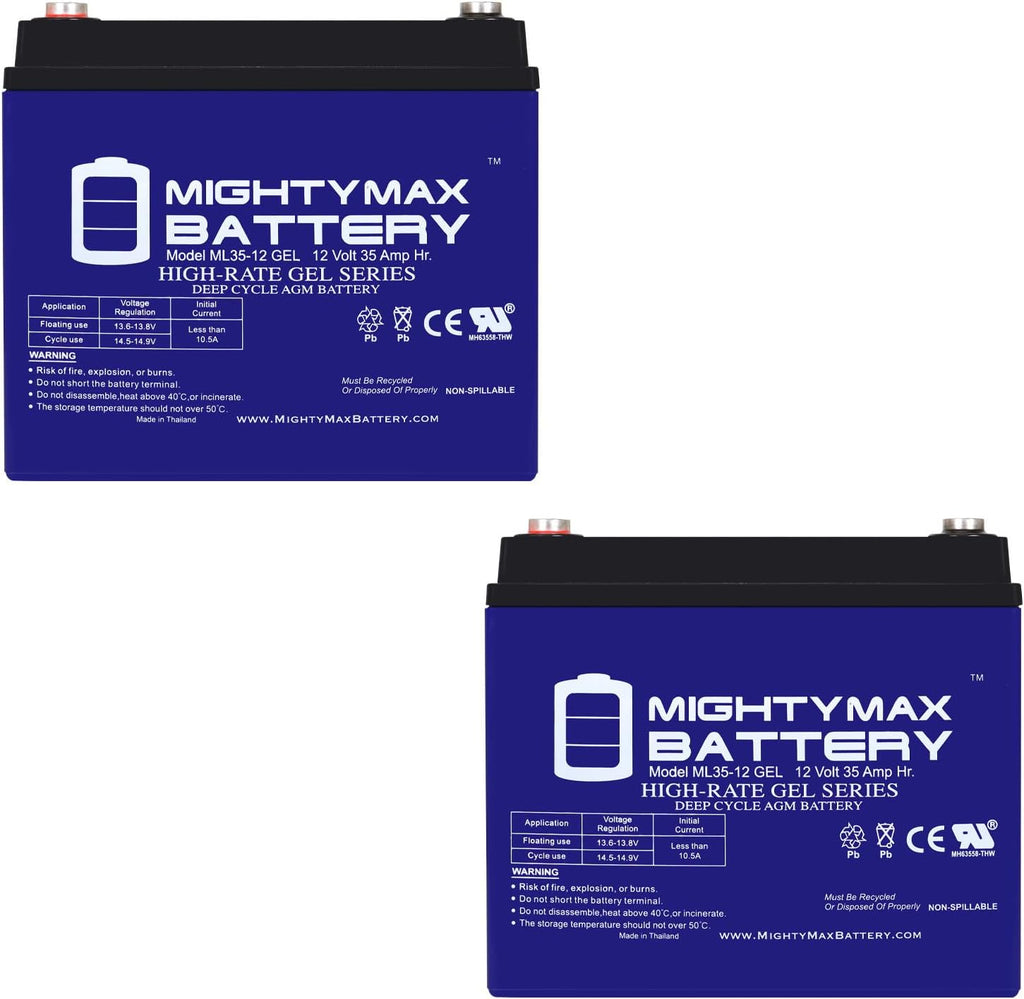 Mighty Max Battery 12V 35AH Gel Battery for Invacare Pronto M50, M51, M61, M71-2 Pack