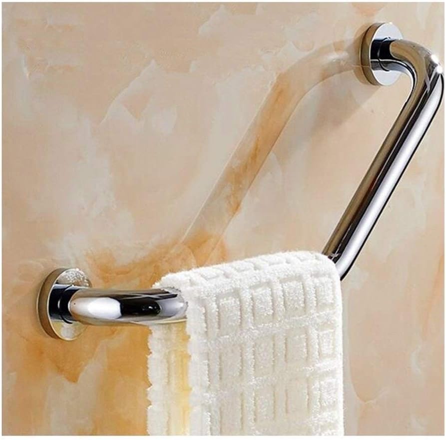 handrail Handrails Grab Bar Brass, Bathtub Handrail Bathroom Shower-Slip Polished Chrome Elderly Disabled Pregnant Women Handle Towel Rack/Silver
