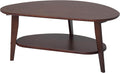 NAVREX Mid Century Modern Coffee Table with Storage, 2 Tier Oval Round Coffee Tables for Living Room Home Office, FSC Certifiled 100% Solid Wood Center Table, Value Lies in Material (Walnut Finish)