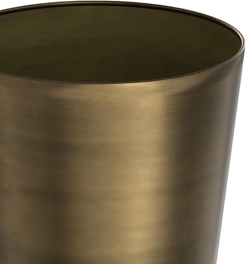 SIMPLIHOME Nicollette Metal Table - 12 inch Wide Solid Metal Round Side Table in Antique Brass, Modern Contemporary Accent Table for Living Room, Bedroom, or Office with Compact Design