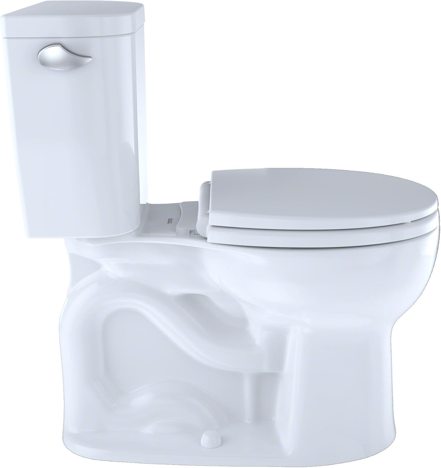 TOTO Entrada Two-Piece Round 1.28 GPF Universal Height Toilet, Cotton White - CST243EF#01
