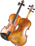 TSTS Matt Pattern Maple Violin Musical Instrument Handmade Brazilian Wooden Bow Ebony Accessories Violin Set Adults Violins (Color : 3/4)