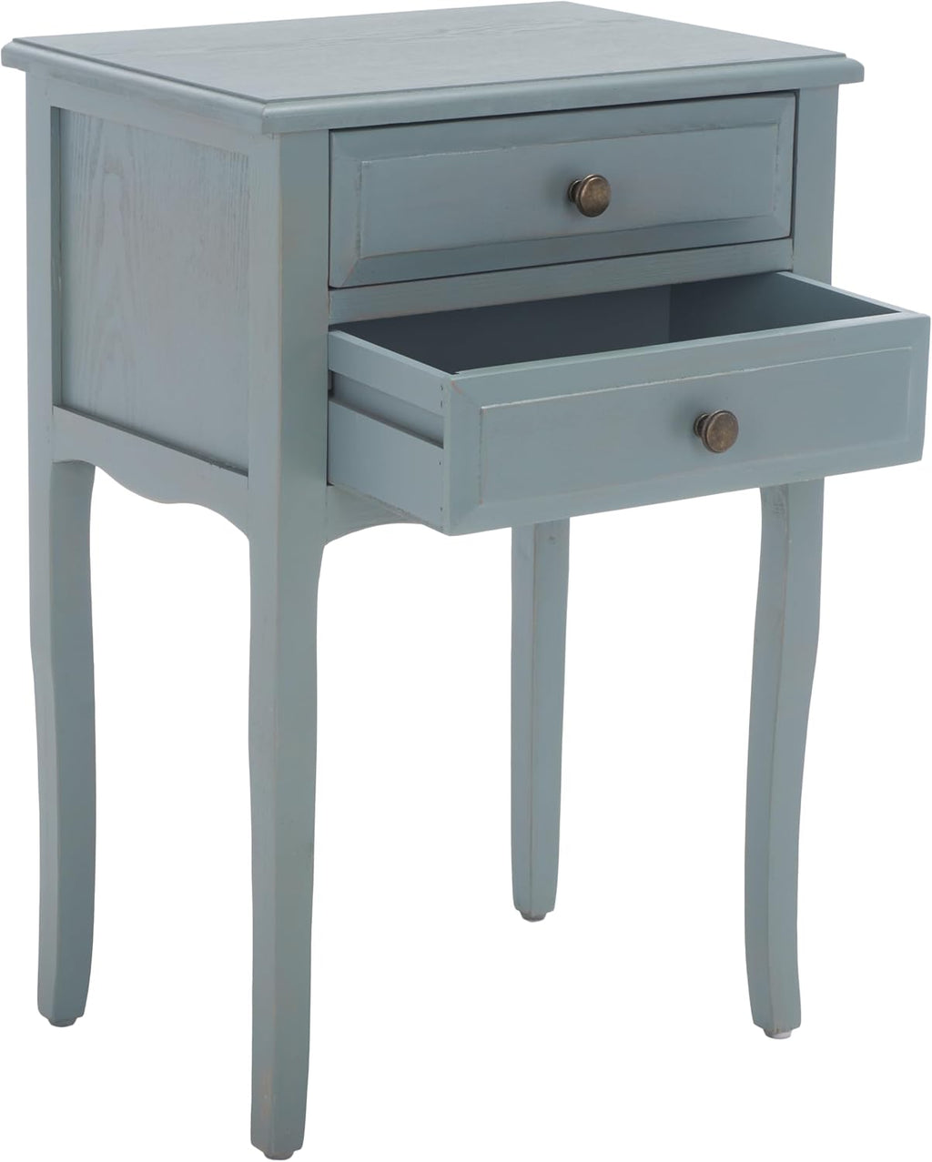SAFAVIEH Furniture - Lori 2-Drawer End Table - Blue - Solid Wood - Farmhouse Classic Design - Ideal for Living Room, Entryway, Home Office, 18.1' W x 13' D x 26.8' H - Fully Assembled (AMH6576G)