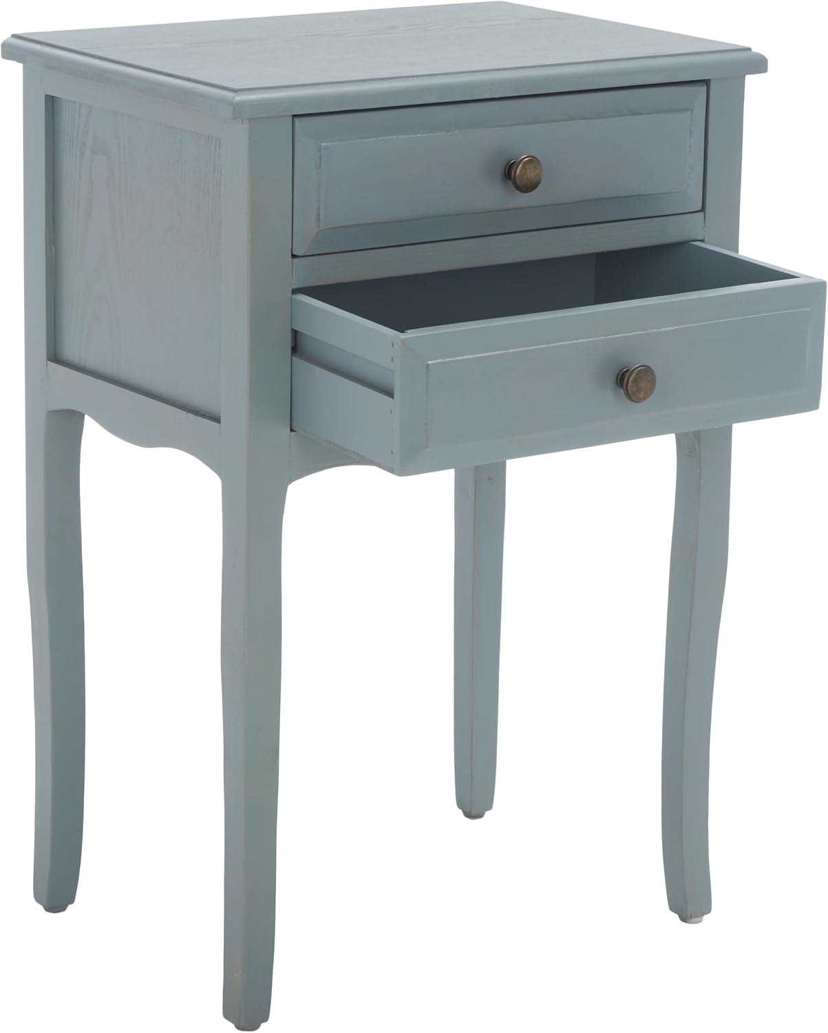 SAFAVIEH Furniture - Lori 2-Drawer End Table - Blue - Solid Wood - Farmhouse Classic Design - Ideal for Living Room, Entryway, Home Office, 18.1' W x 13' D x 26.8' H - Fully Assembled (AMH6576G)