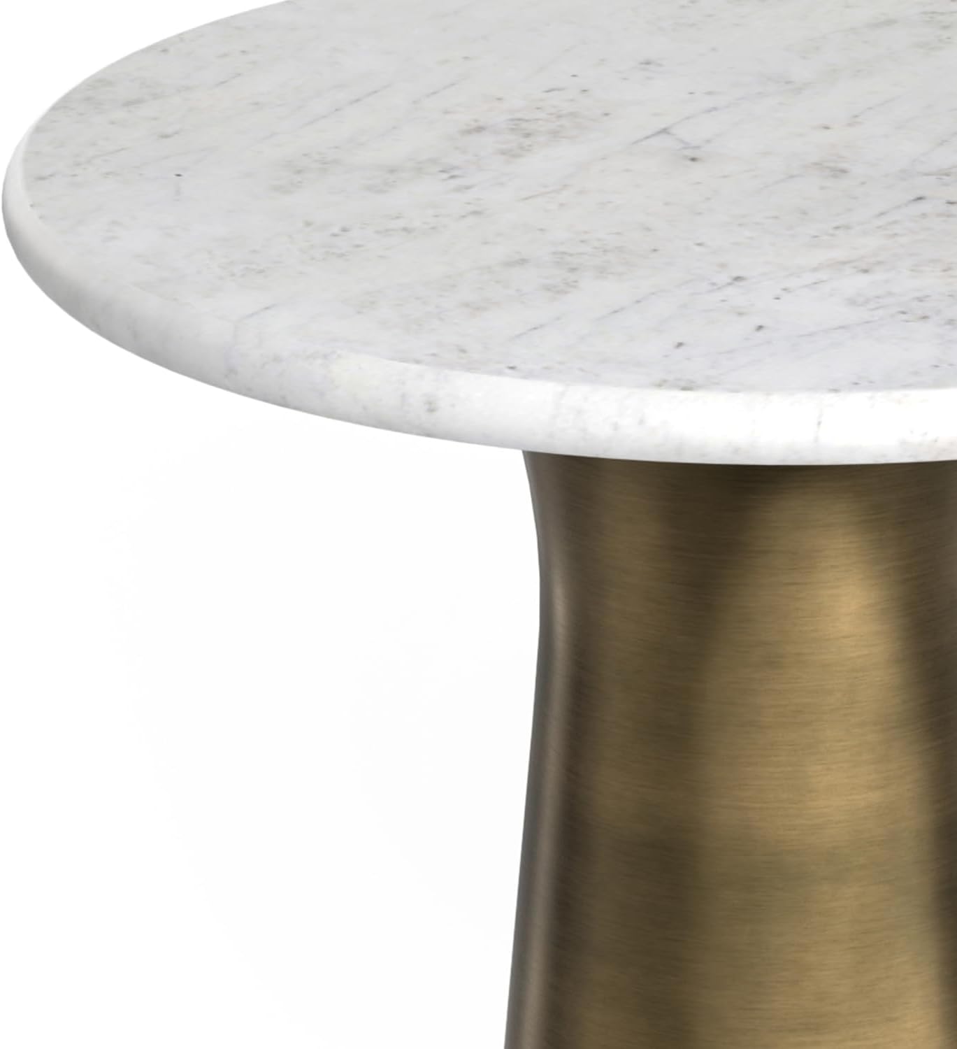 SIMPLIHOME Nicollette Metal Table - 12 inch Wide Solid Metal Round Side Table in Antique Brass, Modern Contemporary Accent Table for Living Room, Bedroom, or Office with Compact Design