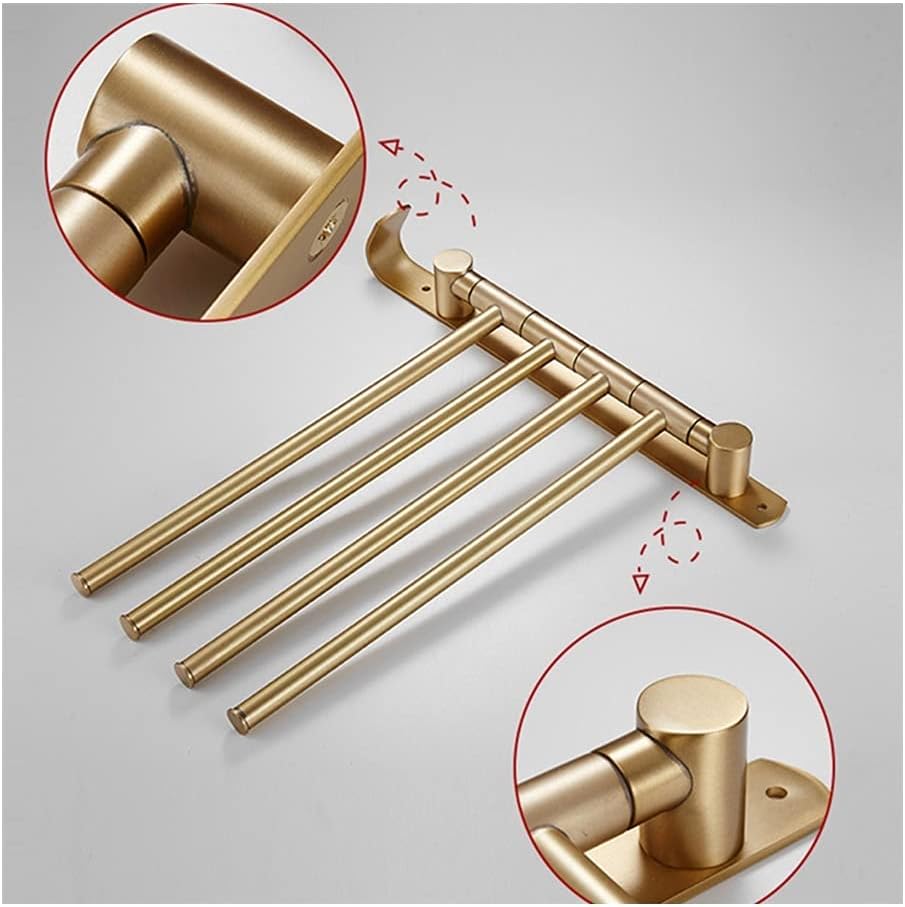 Towel Rails Towel Rack Bath Hardware Brass Foldable Movable Rotatable Towel Bar/Holder/Rack Bathroom Wall Mounted 3 Bar Brushed Gold/Black/White Towel Bar Towel Storage Holder Towel Racks
