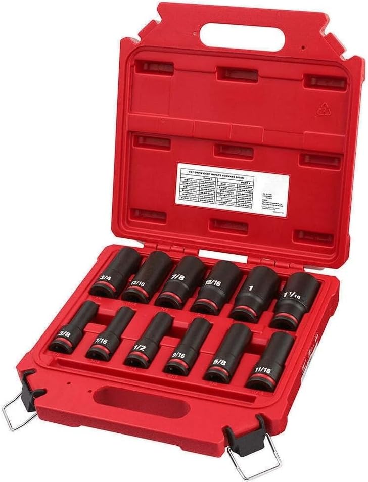 12PC 49-66-7011 for Milwaukee 1/2' Drive 6 Point Impact Socket Set - New
