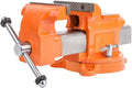 Forward Bench Vise 8 Inch Ductile Iron Bench Vice with 360 Degree Swivel Base and Channel Steel Guide Bar 30808 (8')