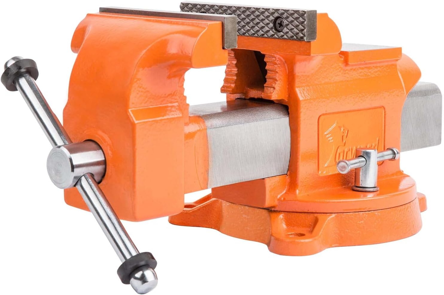 Forward Bench Vise 8 Inch Ductile Iron Bench Vice with 360 Degree Swivel Base and Channel Steel Guide Bar 30808 (8')
