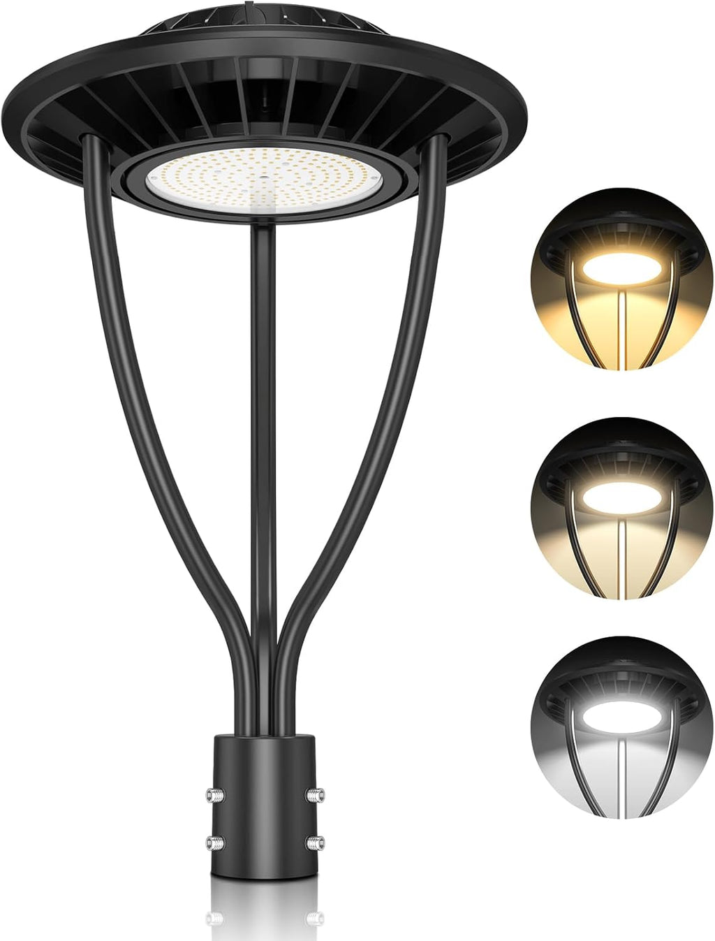 ADUB LED Post Top Light 80W 60W 48W, 3000K 4000K 5000K Adjustable LED Post Light with Photocell, ETL Listed Outdoor Pole Fixture, IP65 Commercial Post Lighting for Parking lot Yard, AC100-277V