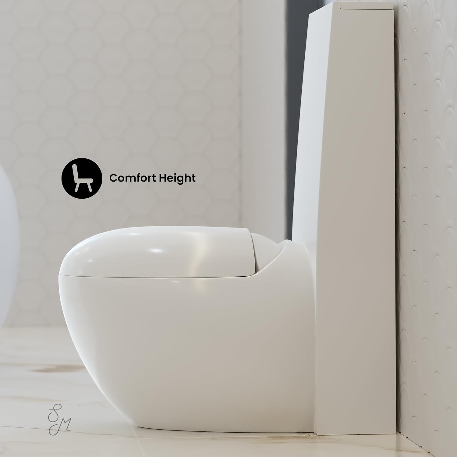Swiss Madison Plaisir One-Piece Toilet, ADA Toilet, Elongated Egg Toilet Dual-Flush 1.1/1.6 gpf, Glossy White