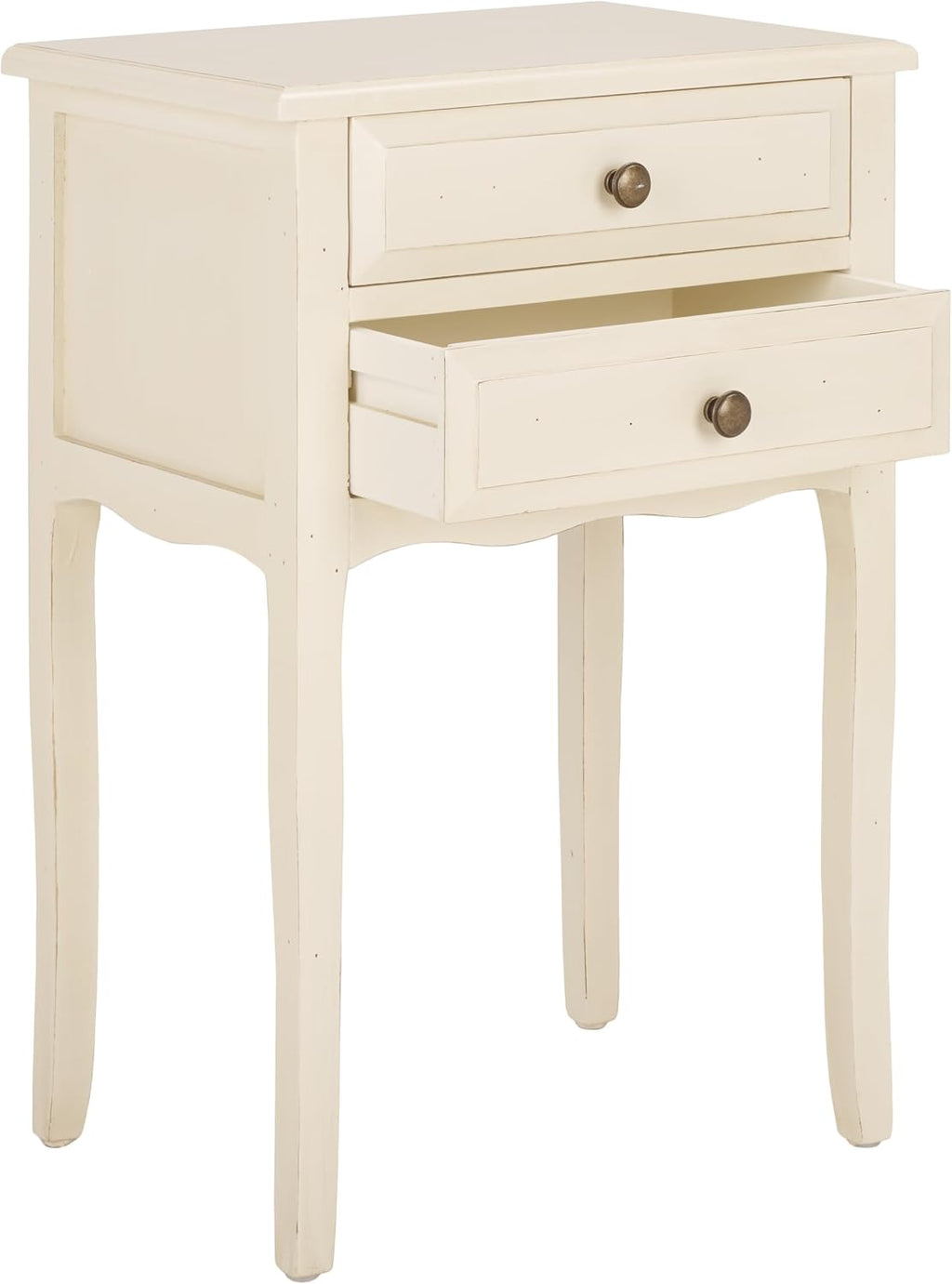 SAFAVIEH Furniture - Lori 2-Drawer End Table - White Birch - Solid Wood - Farmhouse Classic Design - Ideal for Living Room, Entryway, Home Office, 18.1'W x 13'D x 26.8'H - Fully Assembled (AMH6576A)