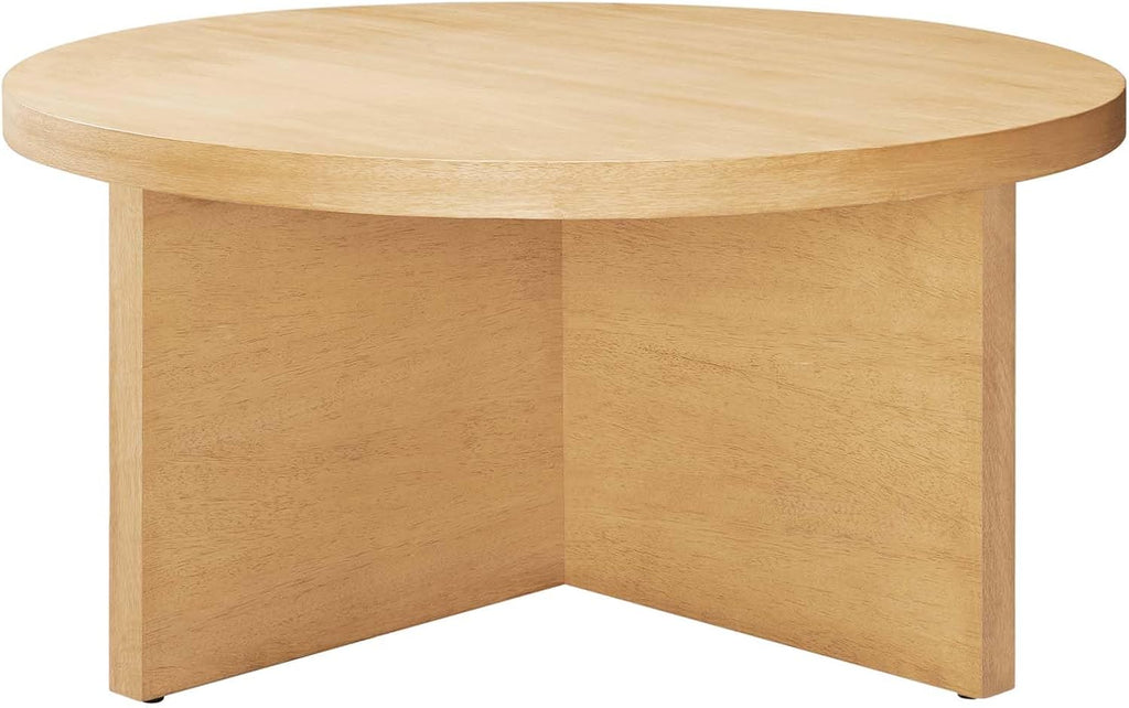 Modway EEI-6580-NAT Silas Round Wood Coffee Table, Natural