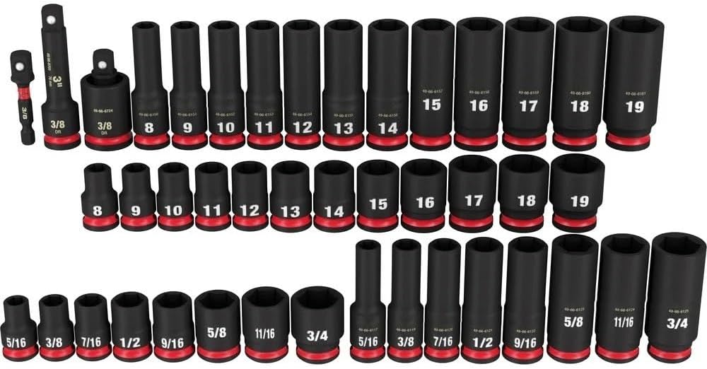 43 PC 49-66-7009 for Milwaukee 3/8' Impact Duty/Metric Socket Set | Length 16.33 in Width 2.79 in Height 10.51 in
