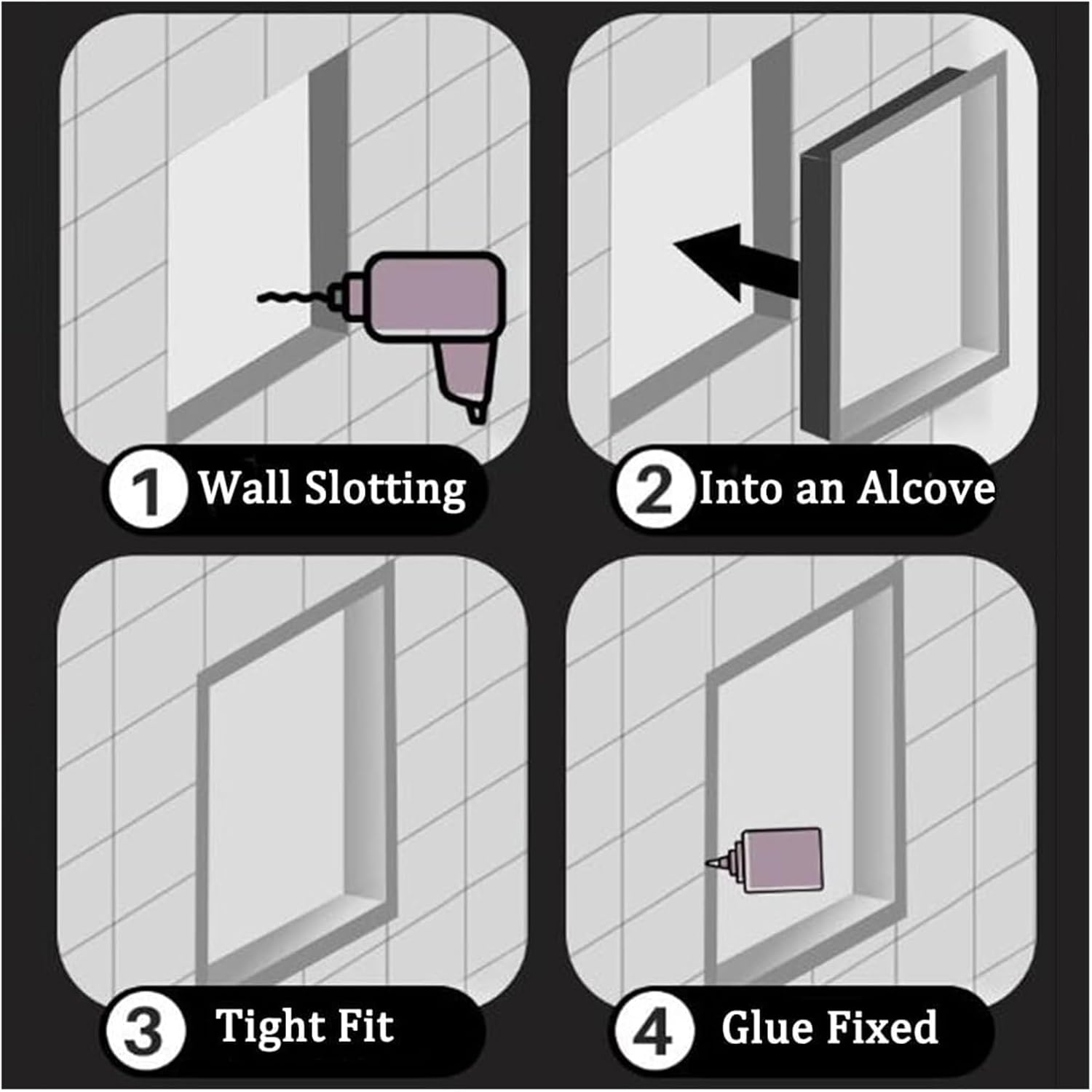 Stainless Steel Shower Nich, One Piece Embedded Shower Niche, Room Shelf Recess Storage for Bath/Shampoo/Toiletry Pantry Decor,Gold,70x28x12.5cm