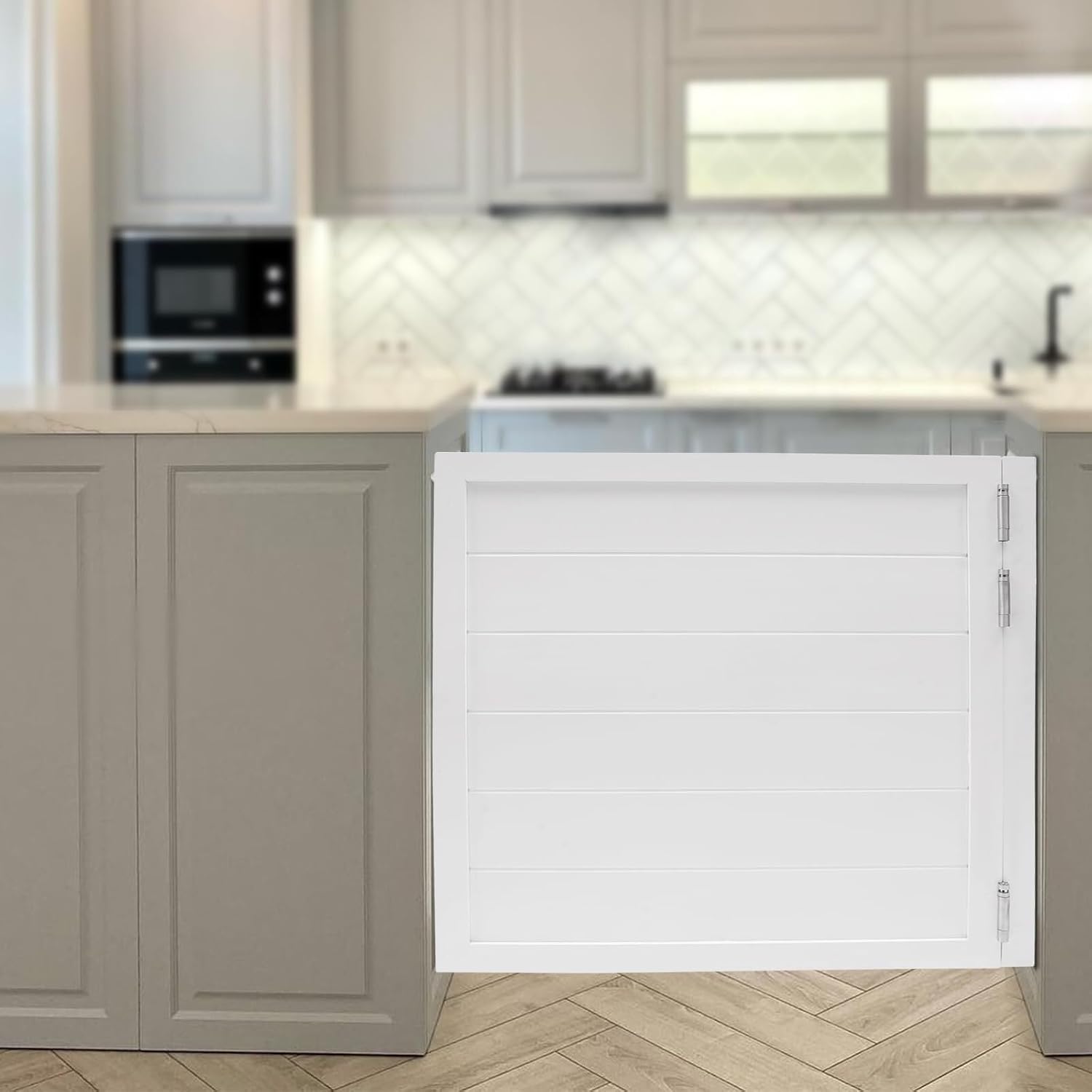 Swinging Doors Cafe Doors with 3 Hinges,Wood Swing Door Interior Saloon Half Partition Door for House Kitchen Shop Entrance Pub Porch(35.4 * 35.4in-White)