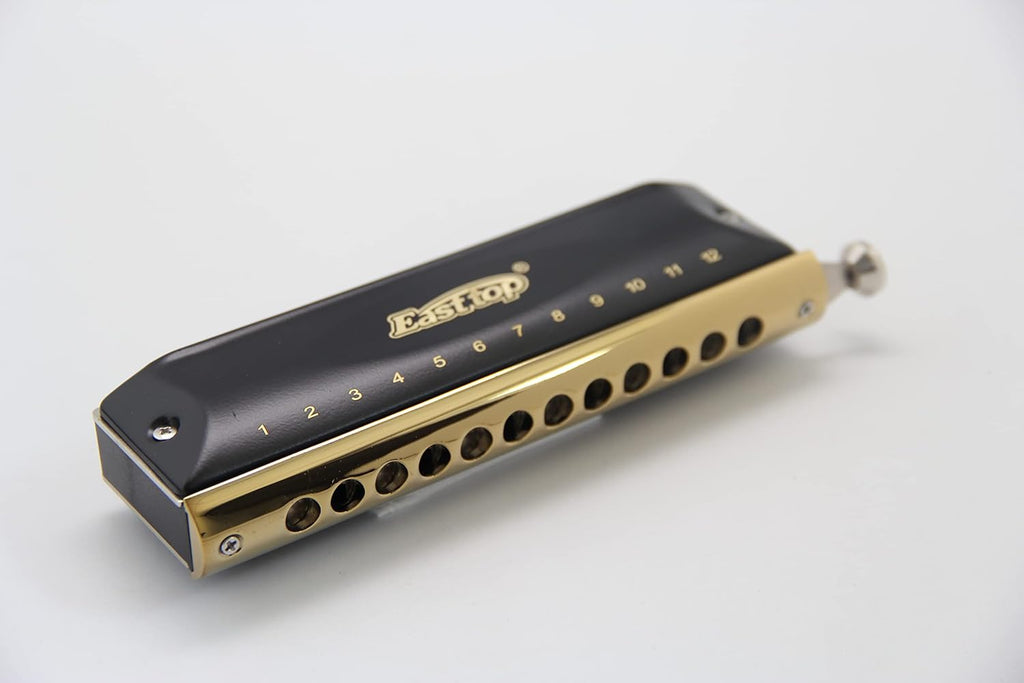 East top Chromatic Harmonica Key of C, 12 Holes 48 Tones Chromatic Mouth Organ Harmonica For Adults, Professionals and Students (BK)