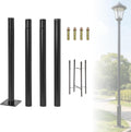 Street Light Pole, 13ft Tall Split Street Lamp Post for Outdoor Street Courtyard Parking Lot Lighting Post Fixtures with Mounting Ground Cage, Patio Lighting Pole (13FT 76mm)