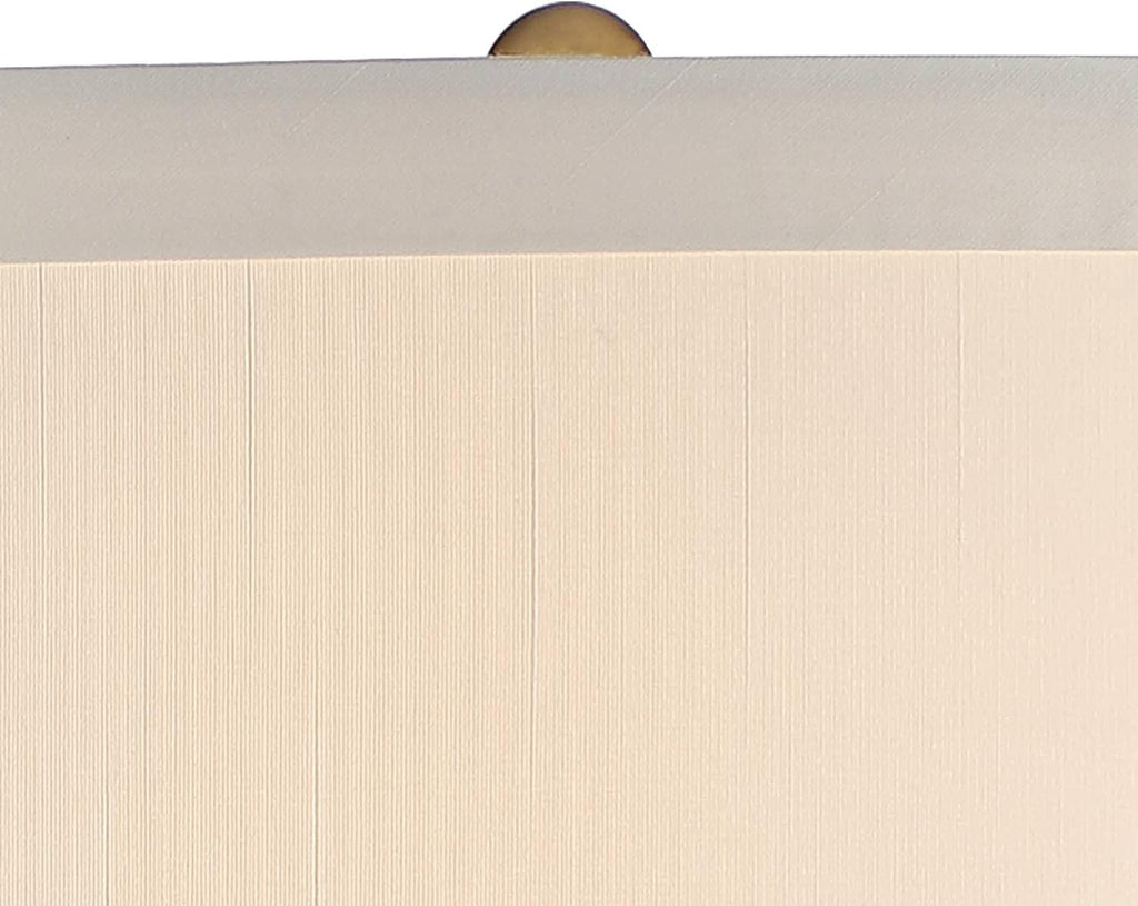 Possini Euro Design Karen 36' Tall Large Mid Century Modern End Table Lamps Set of 2 Dark Gold Glass Living Room Bedroom Bedside Nightstand House Office Home Reading Kitchen Fabric Off-White Shade