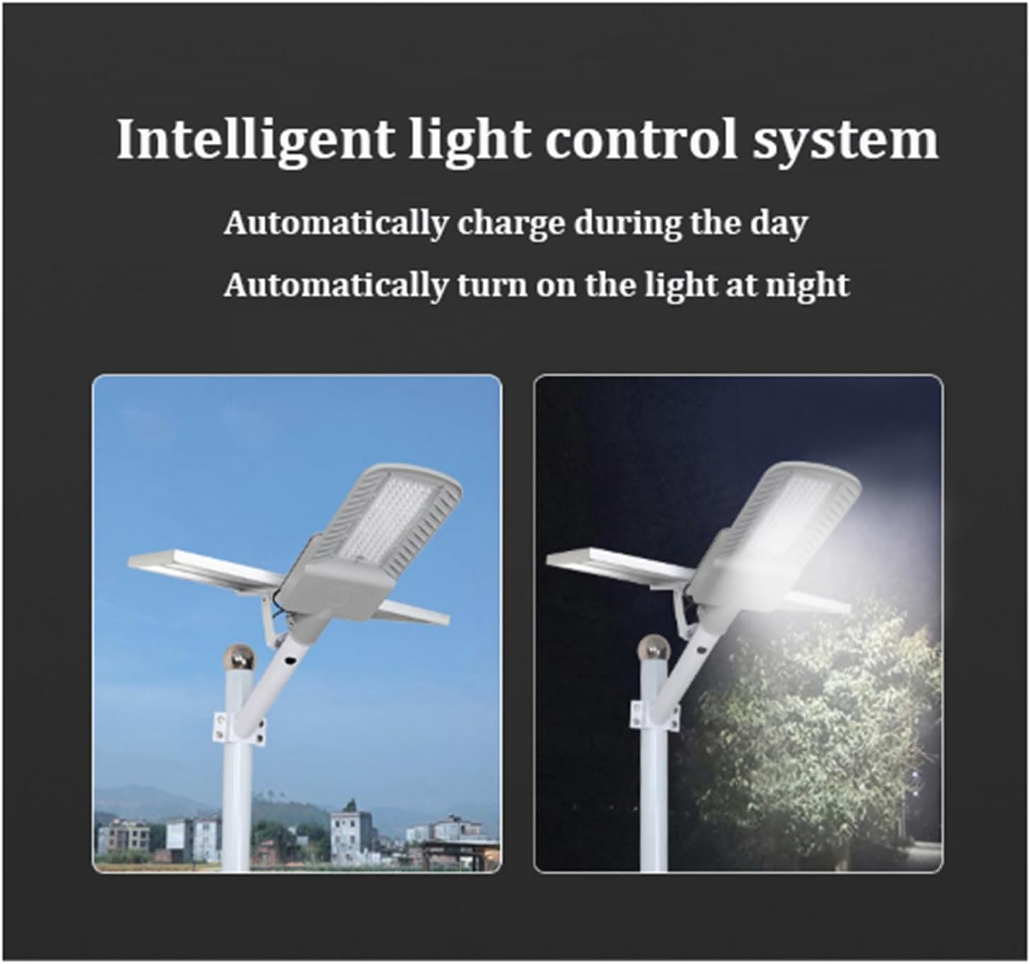 Solar Street Lights Outdoor, LED Solar Lights,IP67 Waterproof Flood Light with Remote Control,Heavy Duty Split Type LED Solar Street Light,for Commercial Street & Area Lighting