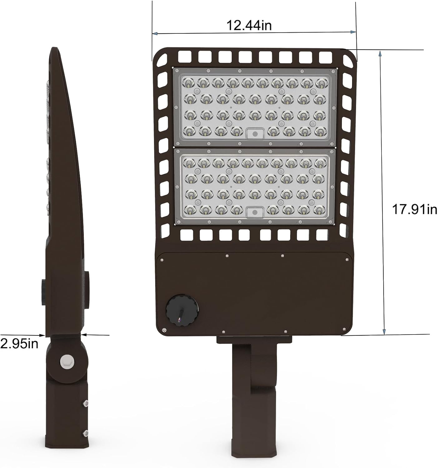 300w 480V LED Shoebox Area Light 170lm/W Parking Lot Lighting Street Lamp Stadium Flood FixtureType III 5000k Lighting Facts Arm Mount (300w High Lumen Efficiency 277-480v, Direct Mount)