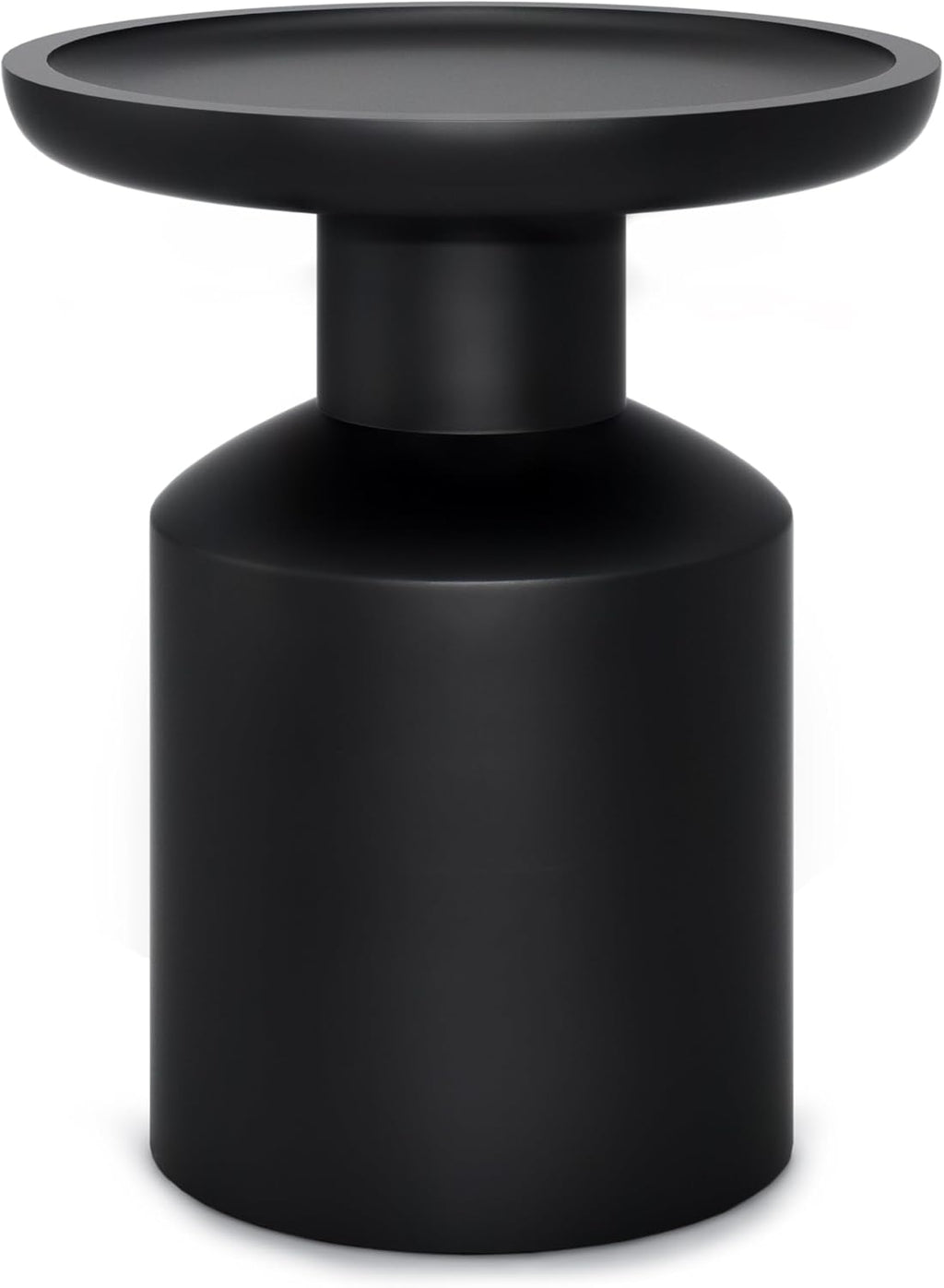 SIMPLIHOME Haynes End Table - 16 inch Wide Solid Mango Wood Round Accent Table with Sculptural Pedestal Base in Black, Boho Nightstand or Lamp Stand for Living Room or Bedroom, Assembled