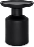 SIMPLIHOME Haynes End Table - 16 inch Wide Solid Mango Wood Round Accent Table with Sculptural Pedestal Base in Black, Boho Nightstand or Lamp Stand for Living Room or Bedroom, Assembled