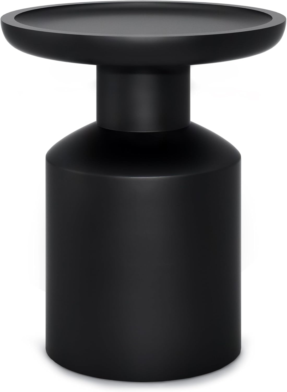 SIMPLIHOME Haynes End Table - 16 inch Wide Solid Mango Wood Round Accent Table with Sculptural Pedestal Base in Black, Boho Nightstand or Lamp Stand for Living Room or Bedroom, Assembled