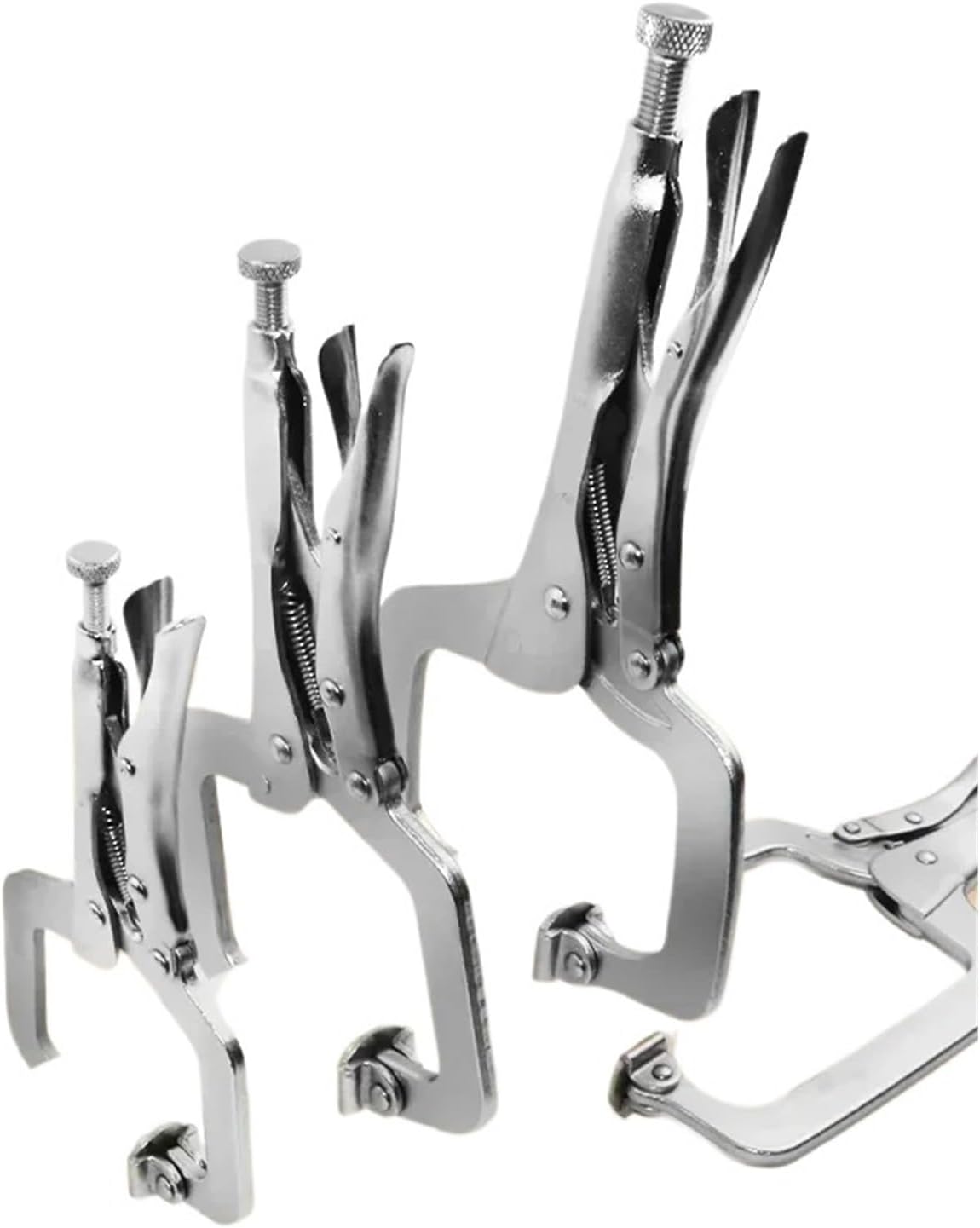 Locking Welding Pliers 1pc 6-24 in Heavy-Duty Locking C-Clamp Pliers Adjustable Welding Clamp Clip Regular Tips Welding Fixing Hand Tool(24 in 600mm)