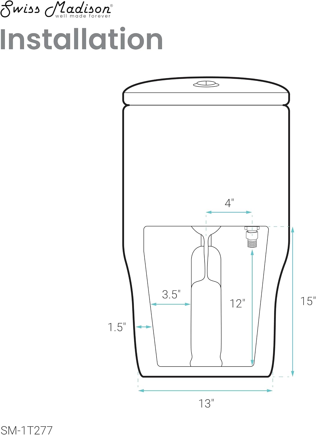 Sublime II One-Piece 10' Rough-in 1.1/1.6 GPF Dual Top Flush Round Compact Toilet in Glossy White