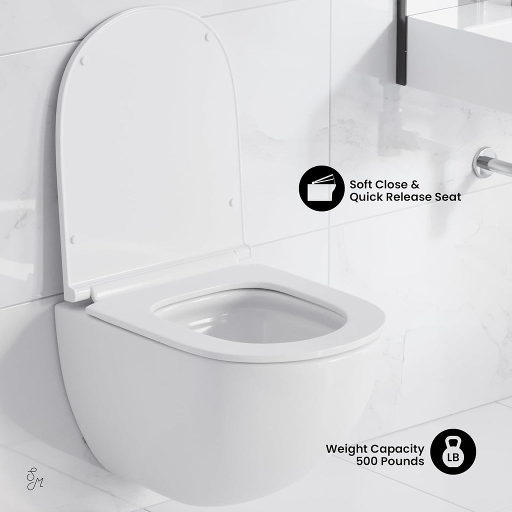 St. Tropez Wall Hung Toilet Bundle, Glossy White