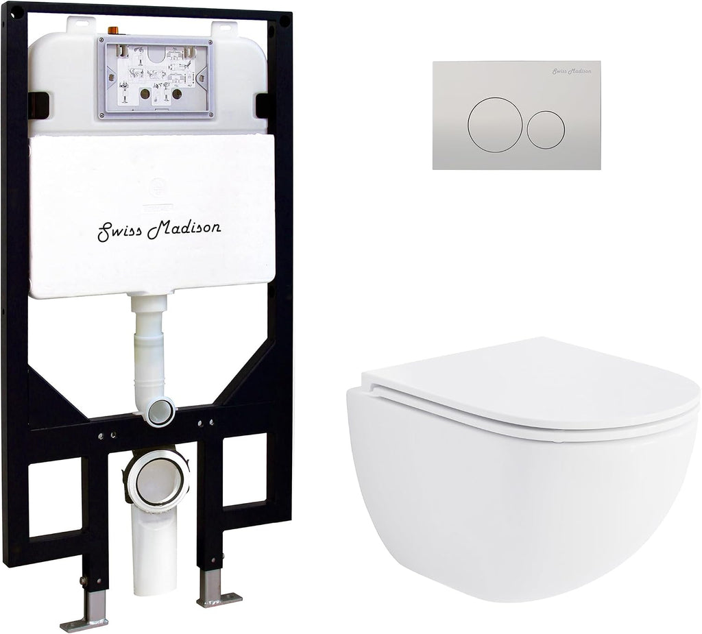 St. Tropez Wall Hung Toilet Bundle, Glossy White