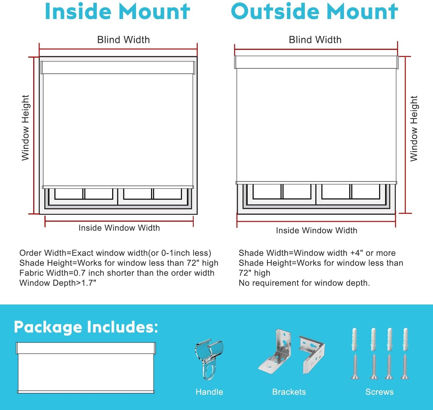 100% Blackout Roller Shades, Free-Stop Cordless Roller Blinds for Windows, Thermal Insulated Linen Fabric Window Shades UV Protection for Home, Door, Grey, 56' W x 72' H