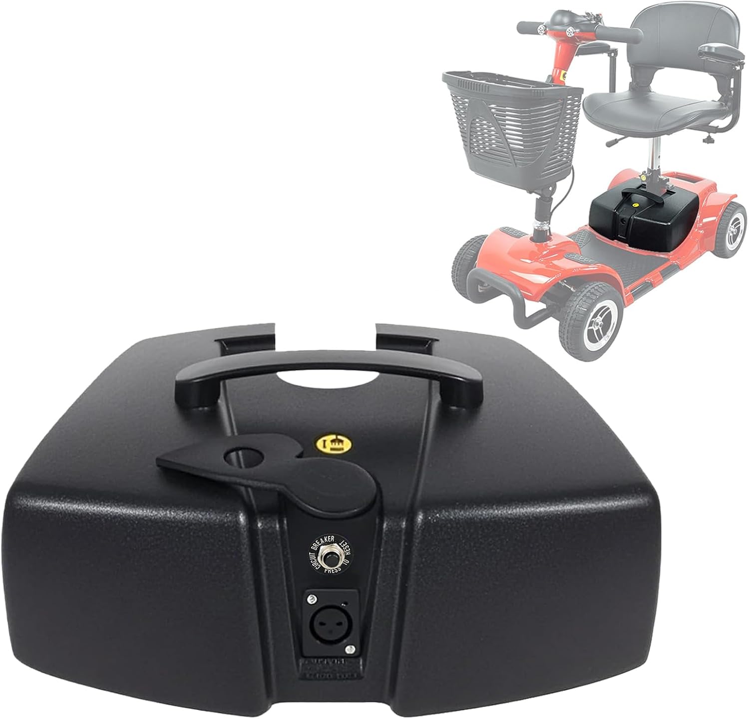 Vive/Elifecenter W3431/MS31 Battery Case with 2pcs 12AH Lead Acid 24V Battery for Mobility Scooters (Factory Original Replacement)