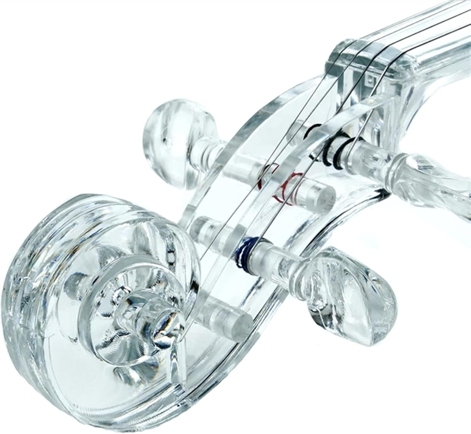 TSTS 4/4 Electric Violin Transparent Acrylic Body with Light Performance Type Violin Musical Instrument Adults Violins (Color : 01)