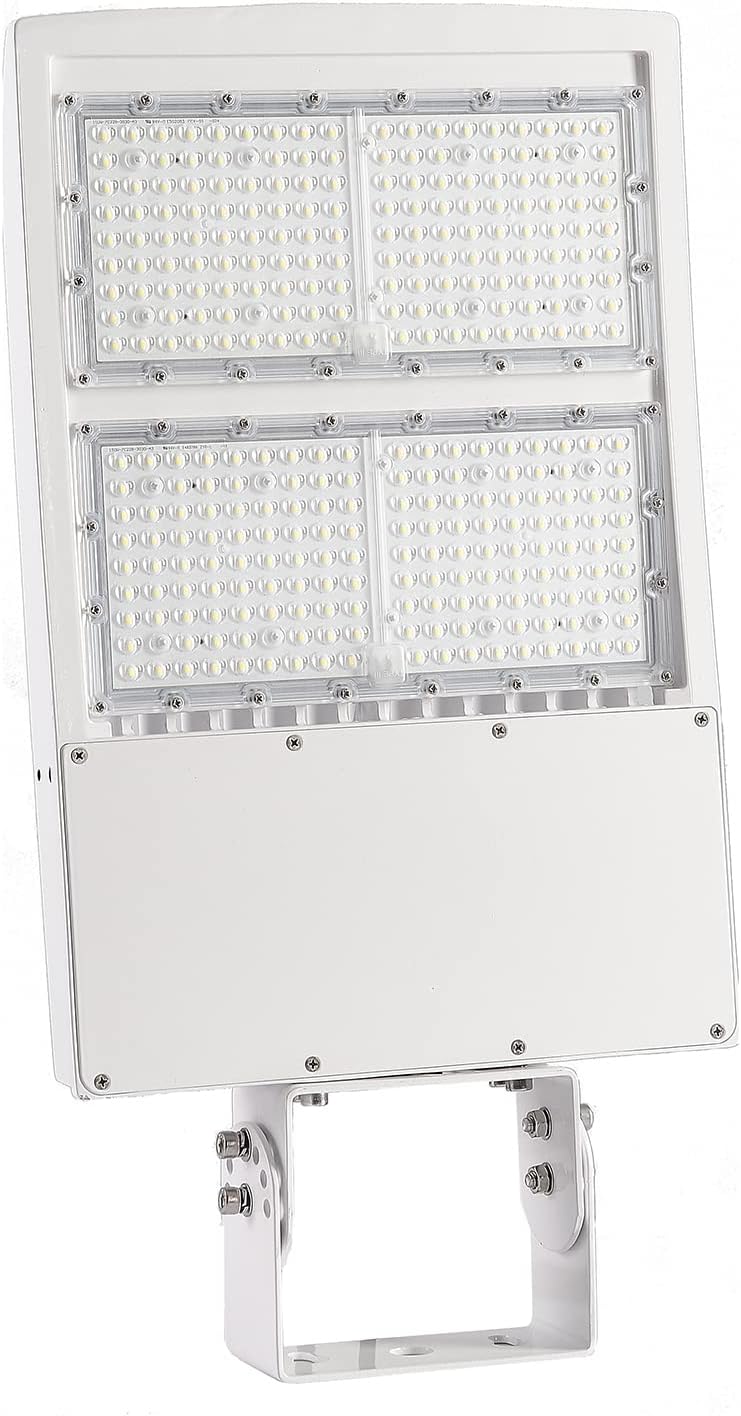 OSTEK 300W LED Parking Lot Light, 42000LM 5000K White LED Shoebox Light [1000W MH/HPS Equiv.] Adjustable Yoke Mount Outdoor Pole Court Street Lighting- 100-277V