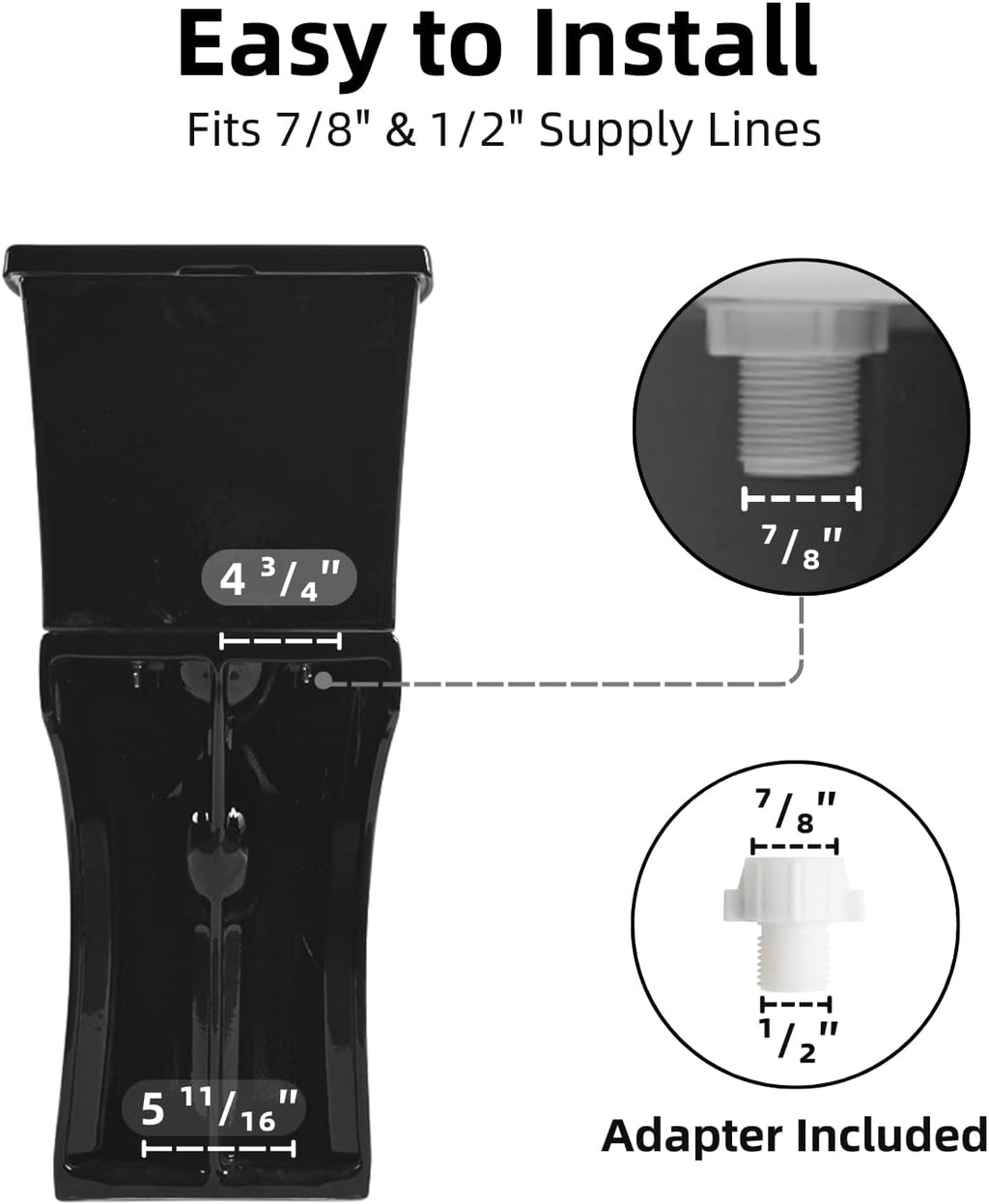 Black 21 Inch High Toilet, Los Flexi Skirted Glossy Black Two-Piece Toilet with 1.1/1.28 Dual Flush System For Seniors & Tall Height Users, Comfort Elongated Bowl, Soft-Close Seat 12' Rough-In