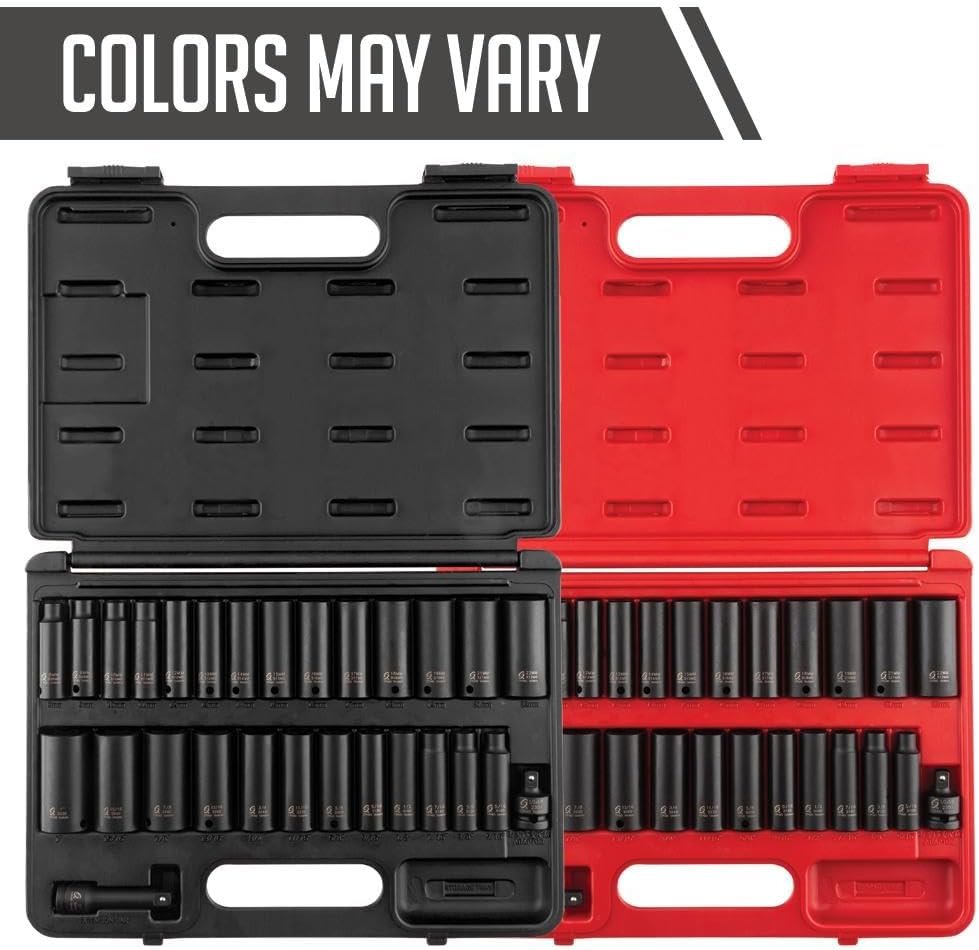Sunex Tools - SOCKET SET IMPACT 3/8IN. DR.28PC DBLE DEEP MET/SAE