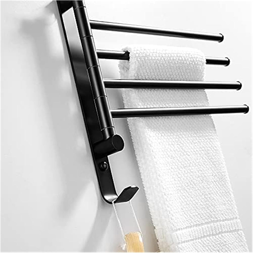 Towel Bar Towel Rail Towel Rack Towel Rail for Bathroom, Rotating Hand Towel Holder, Bath Rail Hanger Towel Holder, 4 Swivel Bars Wall Mounted Towel Holder Towel Bar Rail for Kitchen Bathroom/30Cm