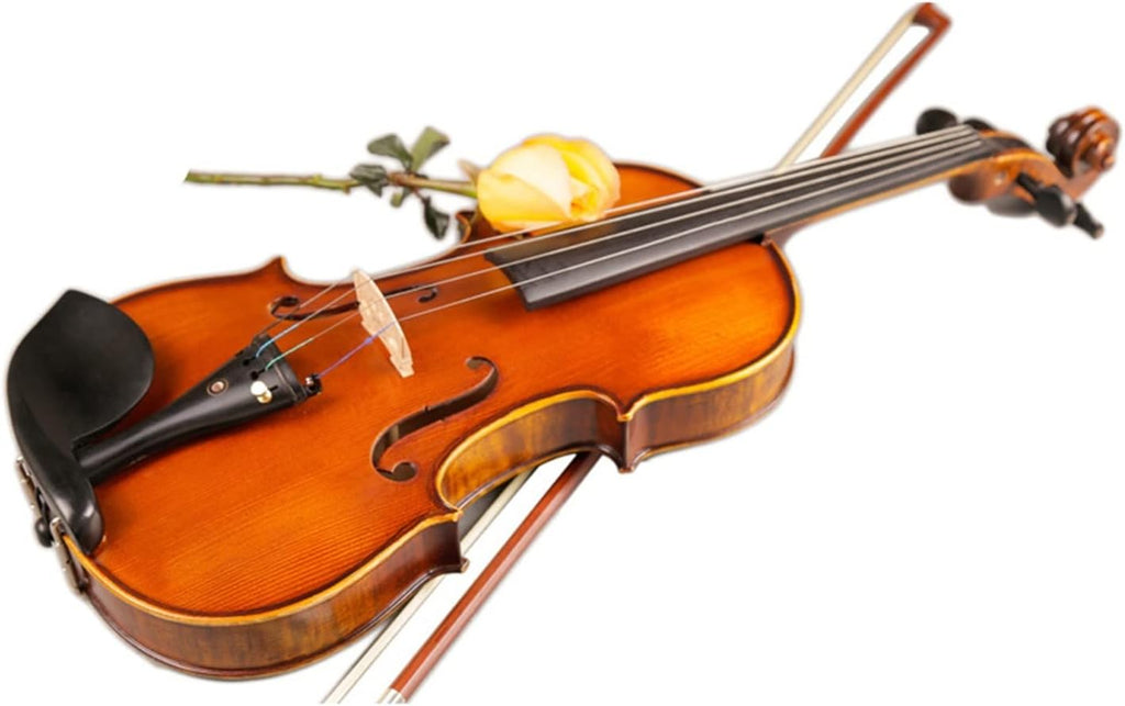TSTS Handmade Matte Violin with Brazilian Bow Ebony Accessories Violin Musical Instrument Adults Violins (Color : 1/2)
