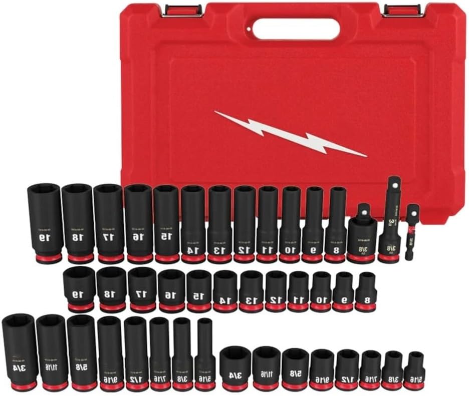 43 PC 49-66-7009 for Milwaukee 3/8' Impact Duty/Metric Socket Set | Length 16.33 in Width 2.79 in Height 10.51 in