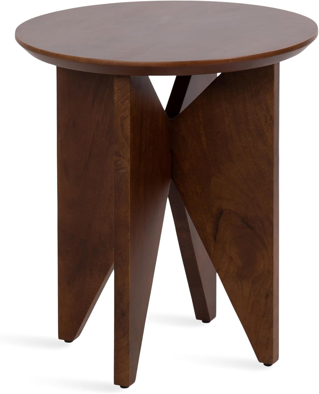 Kate and Laurel Faiza Modern Wooden Round Side Table, 18 x 18 x 20, Walnut Brown, Transitional Wood End Table for Use as Bedroom Nightstand or Living Room Accent Table