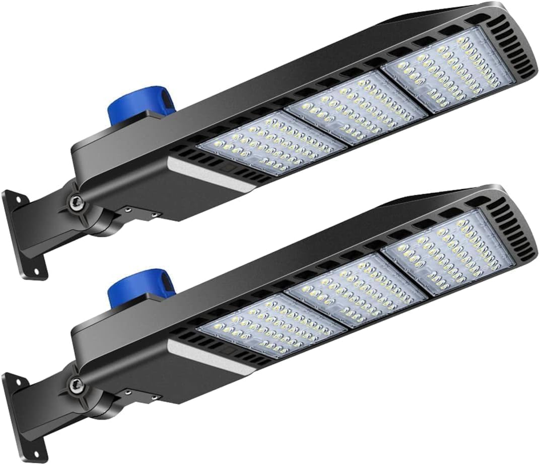 Juyace 2 Pack 300W LED Parking Lot Outdoor Wall Mount Light for Street | Dusk to Dawn,IP65 Waterproof,100-277V, Security Area lighting, Exterior Flood Commercial Outside lights