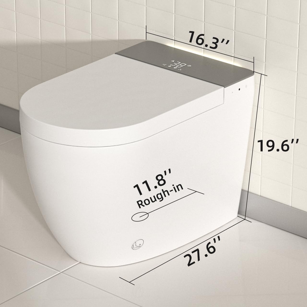 Anwick Smart Toilet with Bidet Built-In | Automatic Toilet Foot Sensor Flush | Elongated One Piece Toilet W/Foam Shield & Self-Cleaning | Bidet Toilet W/Heated Seat, Warm Water & Remote Control (1)
