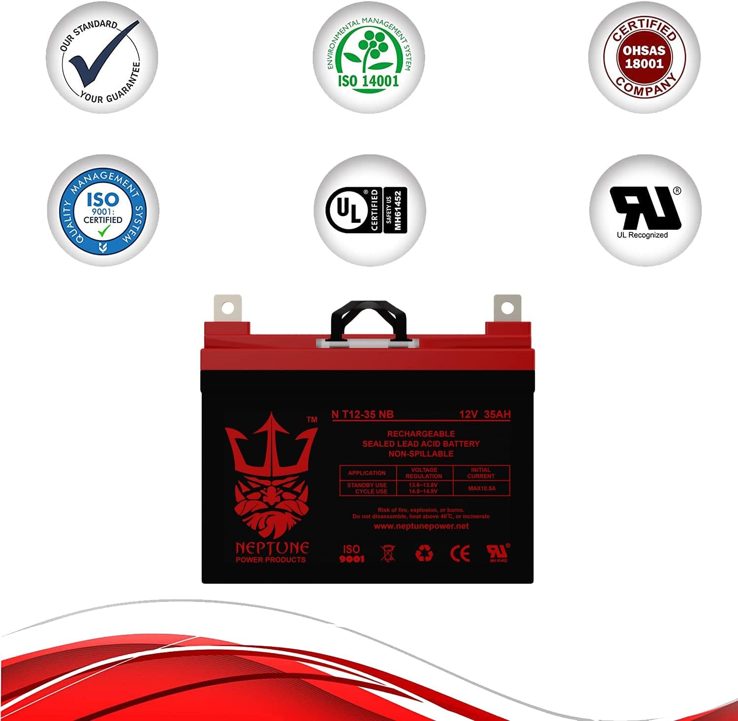 Neptune 12V 35AH Compatible Battery for Jazzy Select GT Power Chair Scooter - 2 Pack