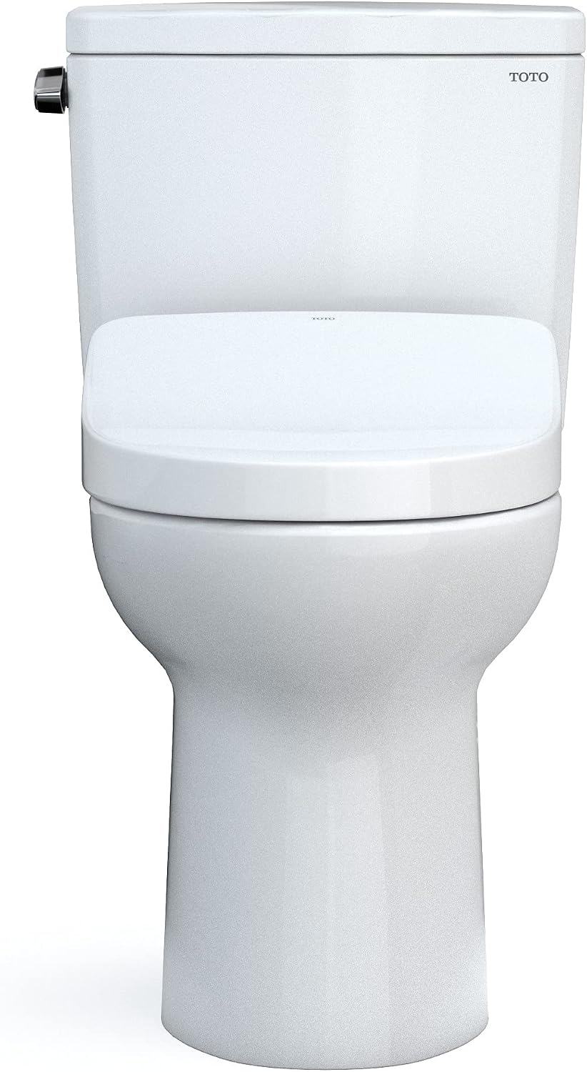 TOTO Drake WASHLET+ Two-Piece Elongated 1.6 GPF Universal Height TORNADO FLUSH Toilet with S500e Bidet Seat, Cotton White - MW7763046CSFG#01