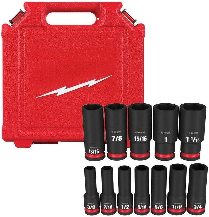 12PC 49-66-7011 for Milwaukee 1/2' Drive 6 Point Impact Socket Set - New
