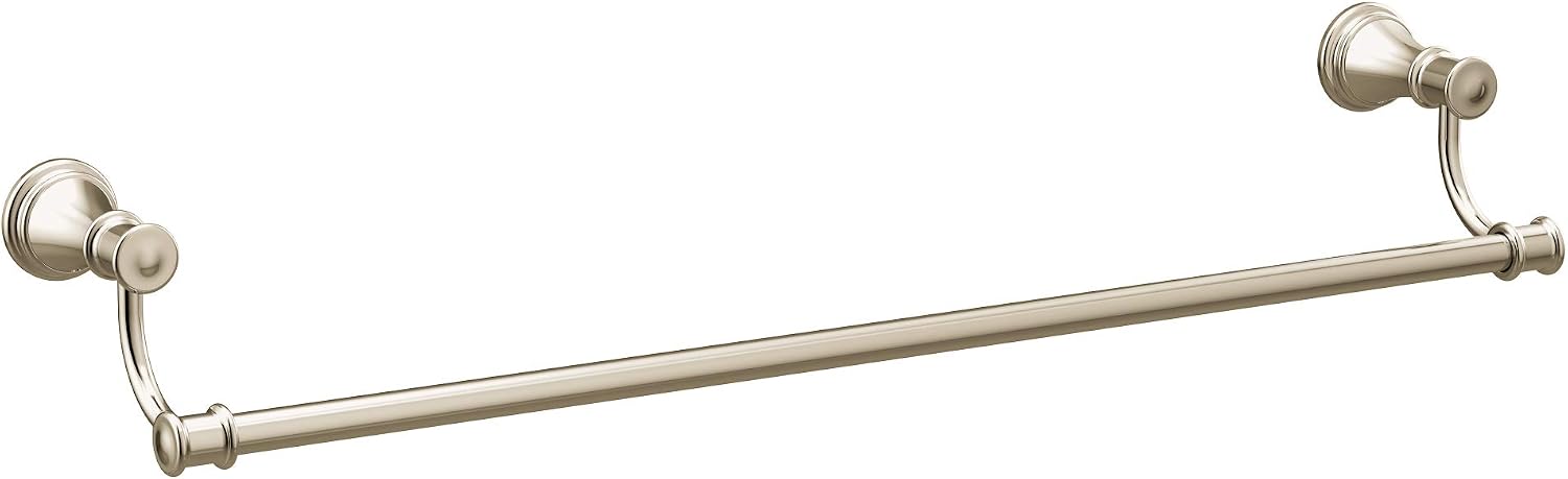 Moen Belfield 36-Inch Double Robe Hook YB6403NL, 24-Inch Bathroom Towel Bar YB6424NL, 9-Inch Hand Towel Bar YB6486NL, and Pivoting Toilet Paper Holder YB6408NL, Polished Nickel